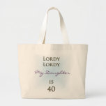 Happy 40th Birthday Large Tote Bag at Zazzle