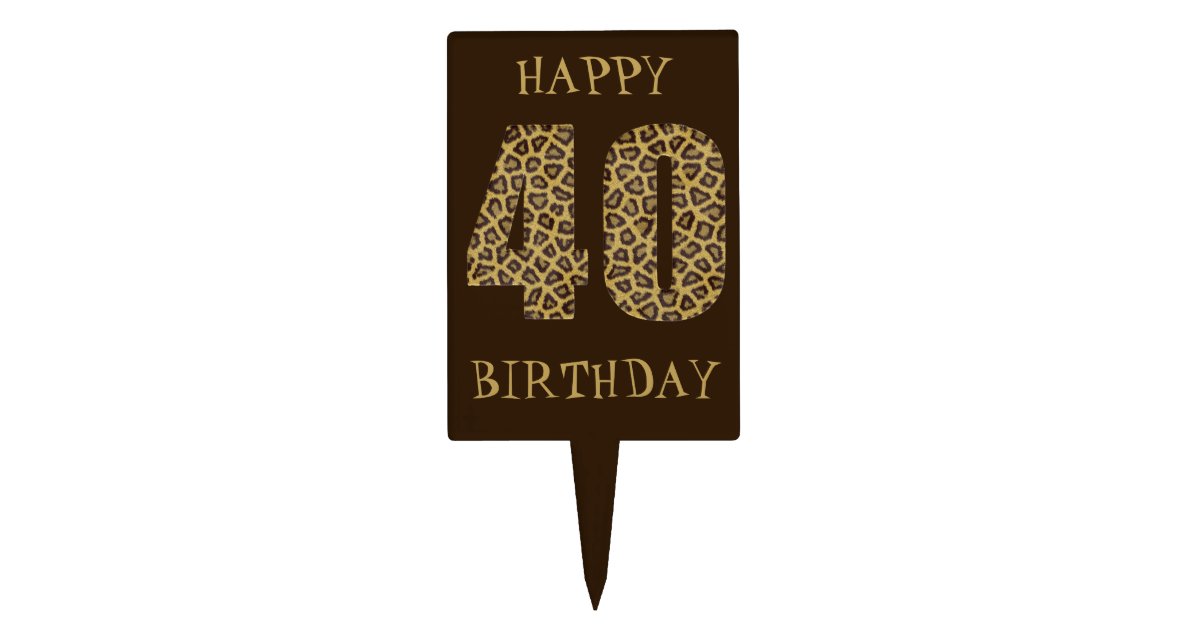 Black Happy 40th Birthday Cake Topper,Hello 40, Cheers to 40 Years,40 &  Fabulous Party Decoration 
