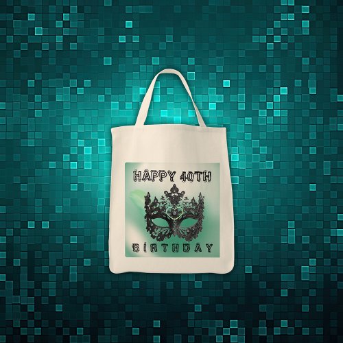 Happy 40th Birthday Masquerade Mask   Tote Bag