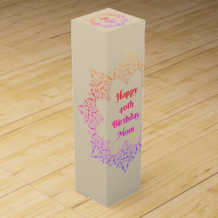 Happy 40th Birthday Mom Wine Box