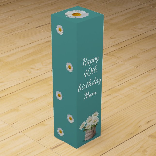 Happy 40th Birthday Mom Wine Gift Box (Front)