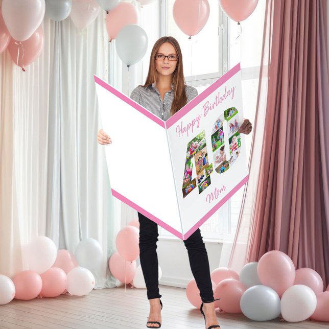Happy 40th Birthday Number 40 Photo Collage Giant Card (Creator Uploaded)