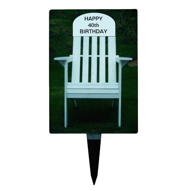 Happy 40th Birthday Over The Hill Cake Topper (Front)