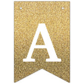 Happy 40th Birthday Photo Gold Glitter Bunting Flags | Zazzle