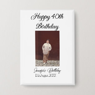 Happy 40th birthday photo modern simple minimal button