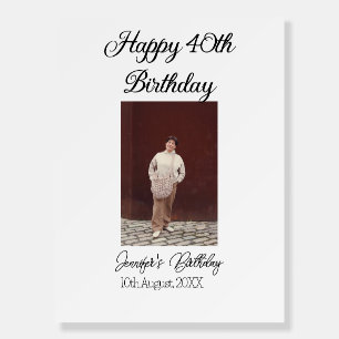 Happy 40th birthday photo modern simple minimal  foam board
