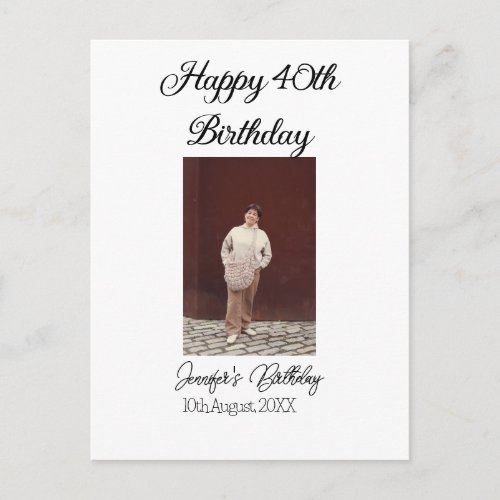Happy 40th birthday photo modern simple minimal 