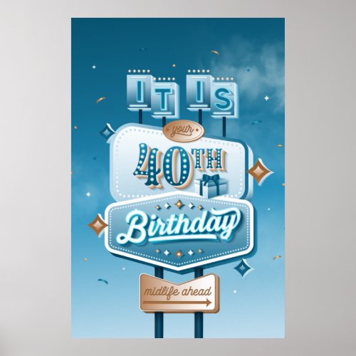 Happy 40th Birthday Poster 24x36