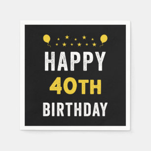 Happy 40th Birthday Quadragenarian Celebration Napkins