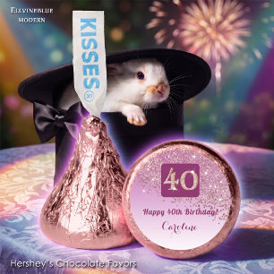 Happy 40th Birthday Rose Gold Glitter Sweet  Hershey®'s Kisses®