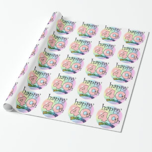 Happy 40th Birthday (roze) Wrapping Paper