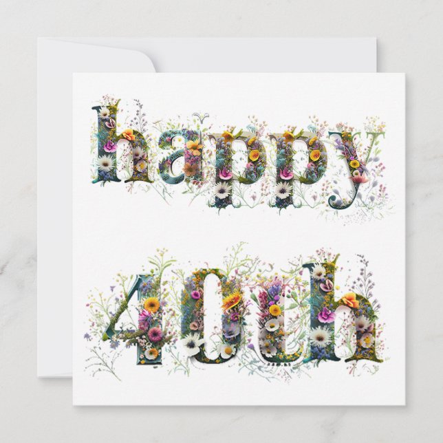 Happy 40th Birthday Sprays of Wildflowers (Front)