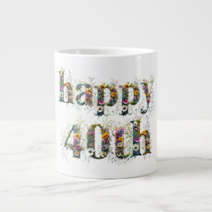 Happy 40th Birthday Sprays of Wildflowers Giant Coffee Mug