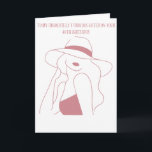 Happy 40th Birthday to my Fabulous Sister Card<br><div class="desc">A beautiful illustration of woman in a sunhat, Coral color sillohette. Wish your sister a Happy 40th Birthday and remind her how Fabulous she is The Text on the inside is completely Customizable for you to write your own personal message. Not exactly what you are looking for? Why not check...</div>