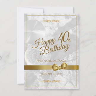 Happy 40th birthday with golden bow