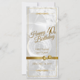 Happy 40th birthday with golden bow