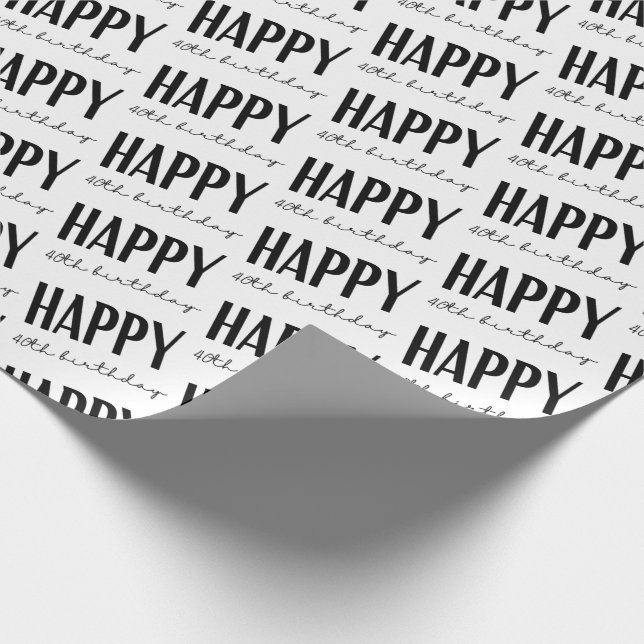 Happy 40th Birthday Wrapping Paper (Corner)