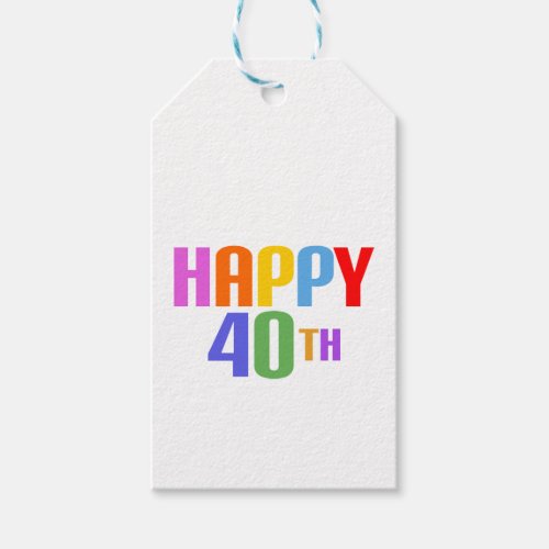 Happy 40th gift tags