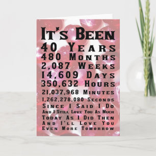 Happy 40th Ruby Wedding Anniversary Card
