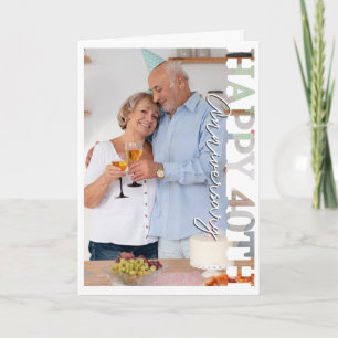 Happy 40th ruby wedding Anniversary Photo Card