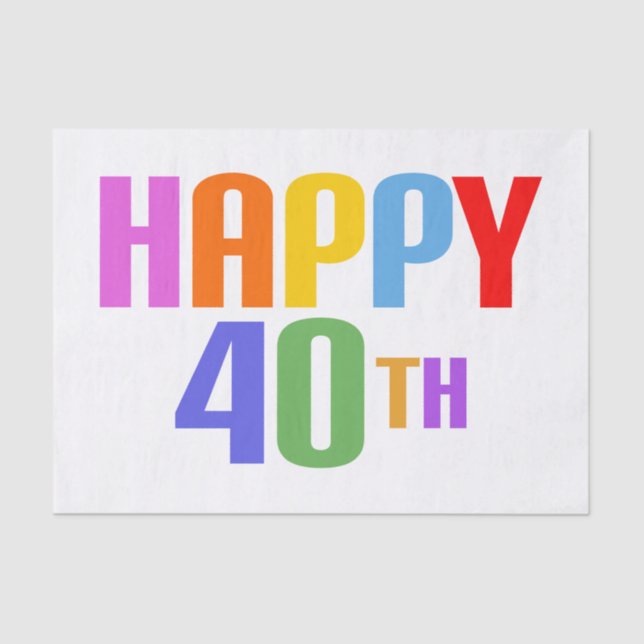 Happy 40th tissue paper (Front)