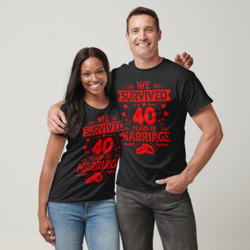 Happy 40th Wedding Anniversary couples anniversary T_Shirt