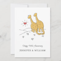 Happy 40th Wedding Anniversary Cute Dinosaurs Card