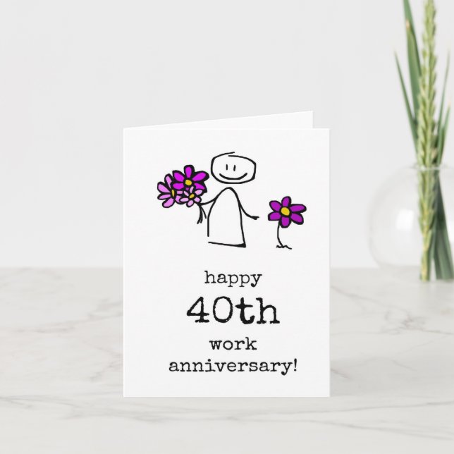 Happy 40th Work Anniversary Card (Front)