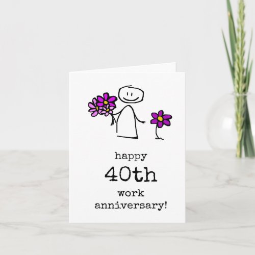 Happy 40th Work Anniversary Card