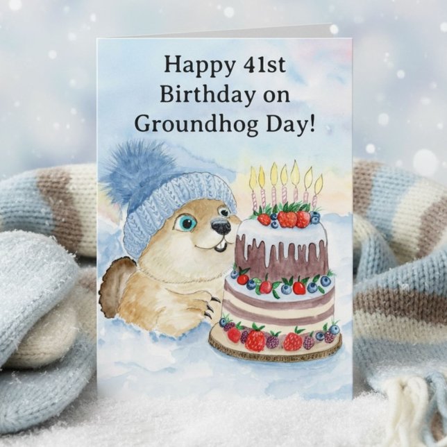  Happy 41st Groundhog Day Birthday  Card (Creator Uploaded)