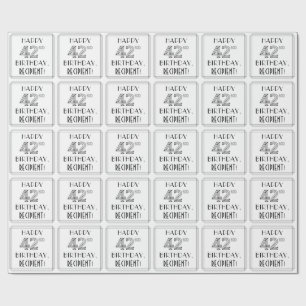HAPPY 42ND BIRTHDAY; Art Deco Style; Custom Name Wrapping Paper