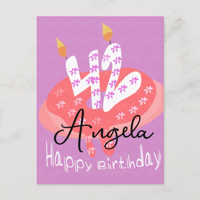 Happy 42nd Birthday Donut Cake Postcard (Front)