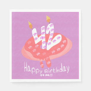 Happy 42nd Birthday to me Donut Cake Party Napkins