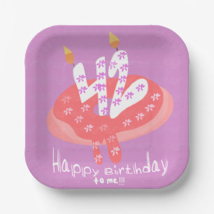 Happy 42nd Birthday to me Donut Cake Party Paper Plates