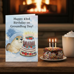  Happy 43rd Groundhog Day Birthday  Card