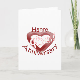 "Happy 45th Anniversary" Heart design Card