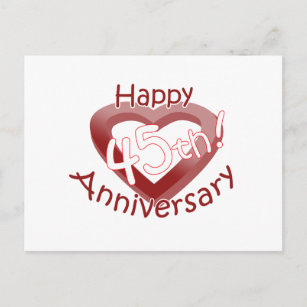Details about   Happy 45th ANNIVERSARY Card To A Couple  Dye Cut Heart Shape for Friends  78M1 