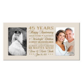 Happy 45th Anniversary Ivory Double Photo Frame (Front)