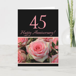 Happy 45th Anniversary roses Card