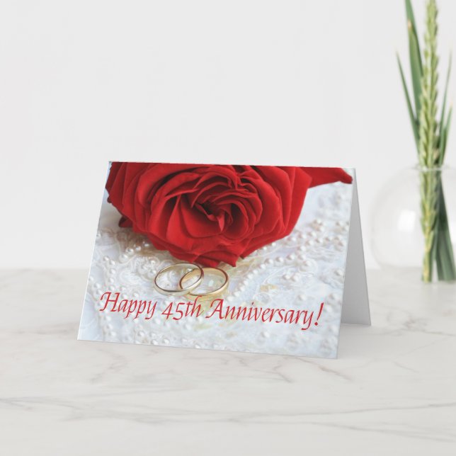 Happy 45th Anniversary roses Card (Front)