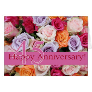 Happy 45th Anniversary roses Cards