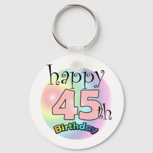 Happy 45th Birthday (roze) Keychain
