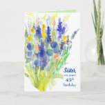 Happy 45th Birthday Sister Flower Bouquet Card