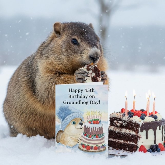  Happy 45th Groundhog Day Birthday  Card (Creator Uploaded)