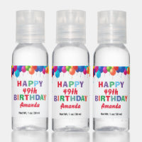 Happy 49th Birthday Colorful Balloons Confetti