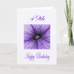 Happy 49th Birthday purple Blossom Card