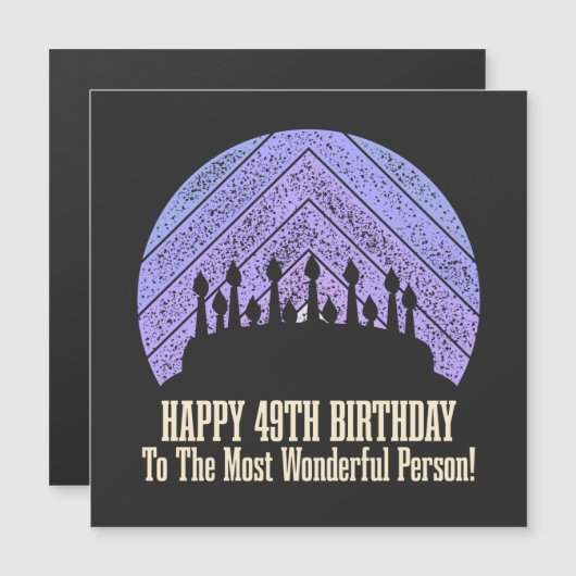 Happy 49th Birthday wishing saying quote (Front/Back)