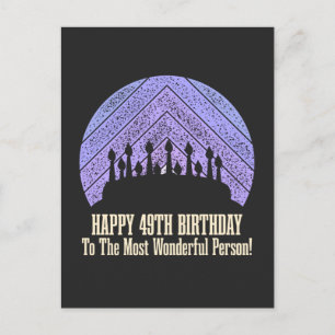 Happy 49th Birthday wishing saying quote Postcard