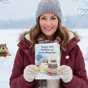  Happy 49th Groundhog Day Birthday  Card