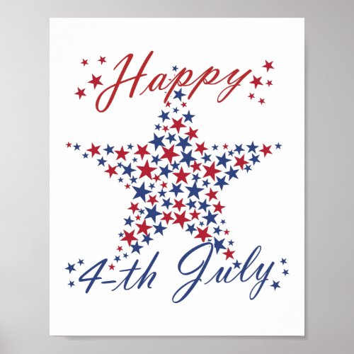 Happy 4_th of July Independence Day Star Poster